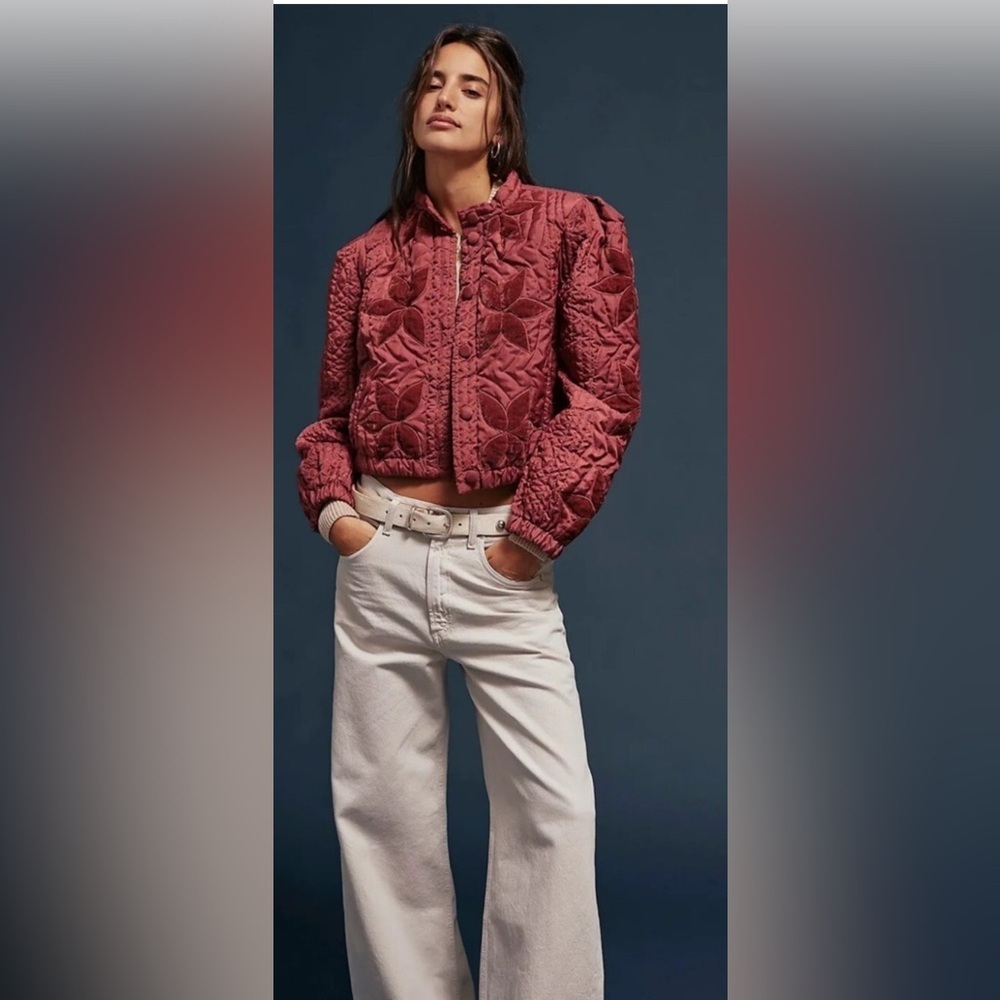 Free People Quilted Floral Jacket Size Medium Brand New With Tag